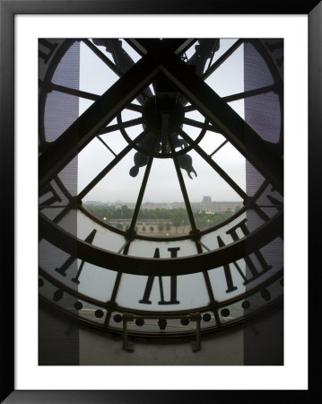 View Across Seine River Through Transparent Face Of Clock In The Musee D'orsay, Paris, France by Jim Zuckerman Pricing Limited Edition Print image