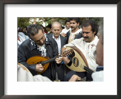 Musicians Attending A Village Wedding, Anogia, Crete, Greek Islands, Greece by Adam Tall Pricing Limited Edition Print image