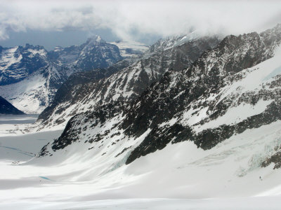 View Of The Aletsch Glacier From The Jungfrau Mountain, Jungfraujoch, Interlaken, Switzerland by Robert Eighmie Pricing Limited Edition Print image