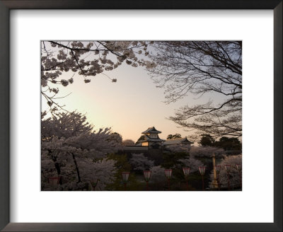 Sunset, Cherry Blossom, Kanazawa Castle, Kanazawa City, Ishigawa Prefecture, Honshu Island, Japan by Christian Kober Pricing Limited Edition Print image