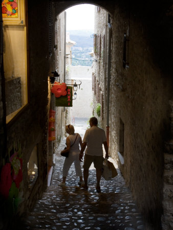 Narrow Alley In Saint-Paul De France, Cote D'azure, France by Robert Eighmie Pricing Limited Edition Print image