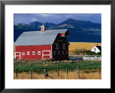 Barn With Mountains In Background, Joseph, Oregon by John Elk Iii Pricing Limited Edition Print image