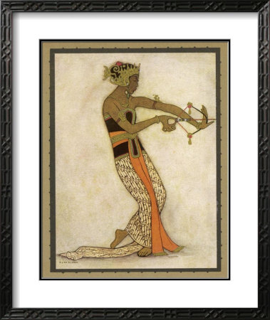 Javanese Dancer Drawing A Bow In A Highly Stylized Movement by Tyra Kleen Pricing Limited Edition Print image