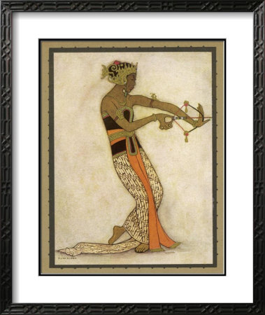 Javanese Dancer Drawing A Bow In A Highly Stylized Movement by Tyra Kleen Pricing Limited Edition Print image