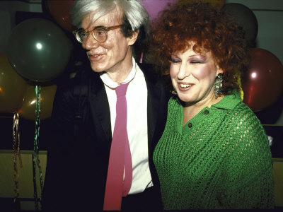 Artist Andy Warhol And Actress Singer Bette Midler by David Mcgough Pricing Limited Edition Print image