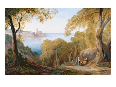 Landscape With View Of Lerici, 1880 by Edward Lear Pricing Limited Edition Print image