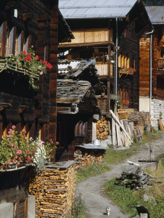 Village In The Valais Canton, Or Kanton Wallis by Thomas J. Abercrombie Pricing Limited Edition Print image