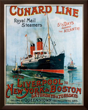 Cunard Line, Liverpool To New York by R.M Neville Cumming Pricing Limited Edition Print image