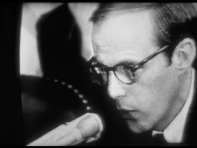 Ex-Nixon Aide John Dean Photographed From Tv Screen While Giving Testimony At Watergate Hearings by Gjon Mili Pricing Limited Edition Print image