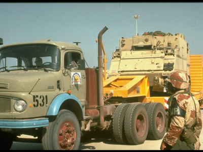 Us Army Soldiers After Port Arrival, Joining Us-Led Allies In Desert Shield Gulf Crisis Operation by Gil High Pricing Limited Edition Print image