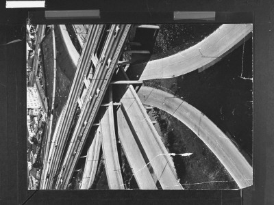 Highways At The Hub Of The Freeway System Including Hollywood Freeway, Which Is Under Construction by J. R. Eyerman Pricing Limited Edition Print image