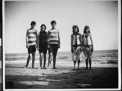 Girls Who Will Be Competing In A Swimming Match By The Shoreline At Coney Island, Brooklyn, Ny by Wallace G. Levison Pricing Limited Edition Print image