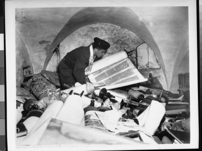 Chaplain Examining Torah, Among Books Stolen From Every Occupied Country In Europe During Wwii by Irving Katz Pricing Limited Edition Print image