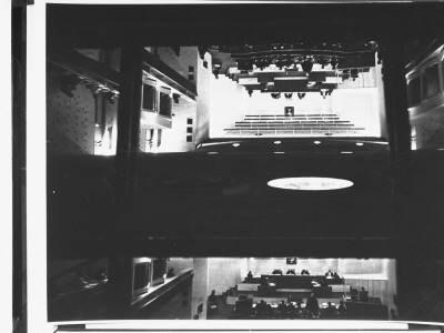 Courtroom During Trial Of Nazi War Criminal Adolf Eichmann; Scene Is Reflected In Ceiling by Gjon Mili Pricing Limited Edition Print image