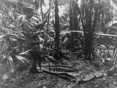 Soldier Setting Up Shelter During Human Factors Testing At Fort Clayton, Panama by H. Hargett Pricing Limited Edition Print image