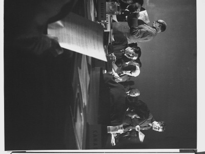 Conference Secretary General Alger Hiss Addressing The Steering Committee by Gjon Mili Pricing Limited Edition Print image