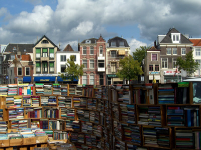 Open Air Bookmarket In Leiden, The Netherlands by Henriette V. Muenchhausen Pricing Limited Edition Print image