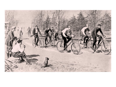 Cyclists In The Late Nineteenth Century, New York by William Finden Pricing Limited Edition Print image