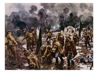 Passchendaele' - Soldiers In Mud Near Ypres In Belgium During World War I, 1917 by William Hole Pricing Limited Edition Print image