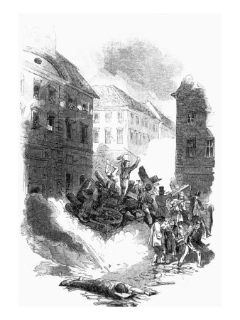 Revolution In Berlin, March 1848 Engraving by Gustave Dore Pricing Limited Edition Print image
