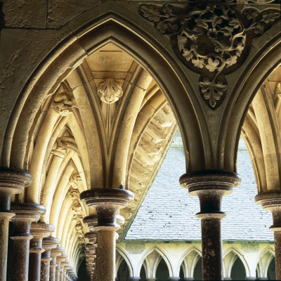 Cloister Detail - Mont-St-Michel Normandy France by Joe Cornish Pricing Limited Edition Print image