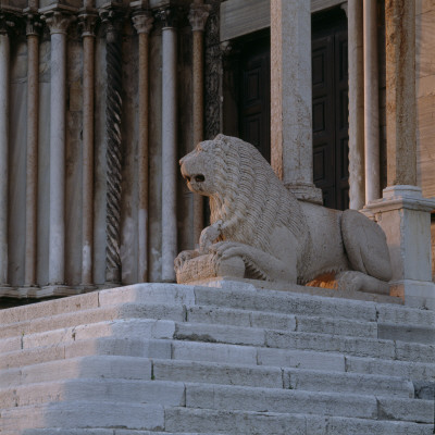 Duomo, Ancona, Marche, Stone Lion On Steps by Joe Cornish Pricing Limited Edition Print image