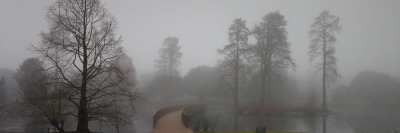 Royal Botanic Gardens, Kew, London,The Sackler Crossing In Fog, Architects: John Pawson by Richard Bryant Pricing Limited Edition Print image
