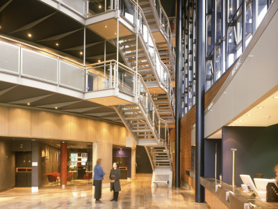 Milton Keynes Theatre And Art Gallery, Milton Keynes, Ground Floor View, Blonski Heard Architects by Charlotte Wood Pricing Limited Edition Print image