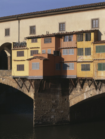 Ponte Vecchio, River Arno, Florence, Italy, 1345 And 1564,Overhanging Medieval Workshops by Colin Dixon Pricing Limited Edition Print image