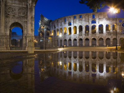 Dusk At The Colosseum, Rome, Italy by David Clapp Pricing Limited Edition Print image
