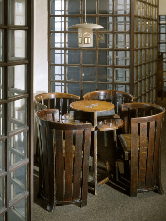 Games Table And 'Bucket' Chairs From Ingram Street Tearooms, 1907, Now In Glasgow School Of Art by Mark Fiennes Pricing Limited Edition Print image