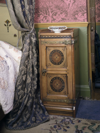 Victorian House, Satinwood Cabinet With Inlays And Voysey Wallpaper by Mark Fiennes Pricing Limited Edition Print image