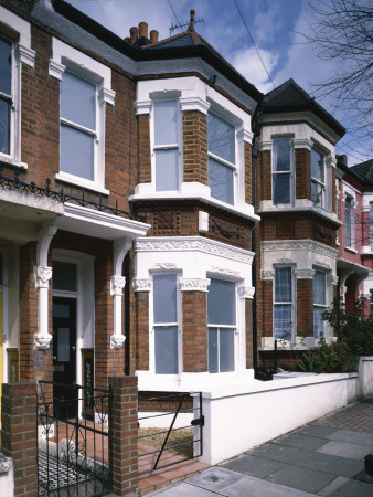 Terraced Houses, Battersea, South London by John Edward Linden Pricing Limited Edition Print image