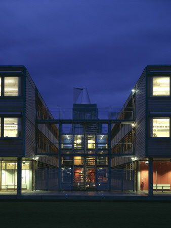 Jubilee Campus, University Of Nottingham At Night 1999, Architect: Michael Hopkins And Partners by Martine Hamilton Knight Pricing Limited Edition Print image