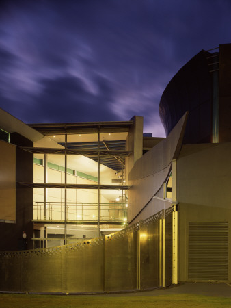 The Space Centre For Dance, Dundee College, Scotland, Studio Exterior Dusk by Keith Hunter Pricing Limited Edition Print image