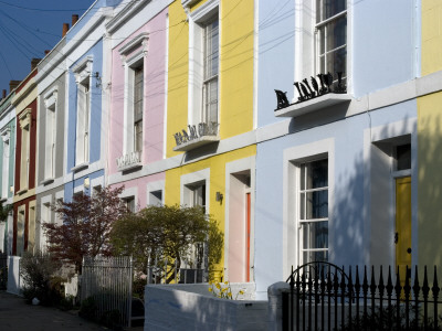 Pastel-Colored Row Houses, Kentish Town, London by Natalie Tepper Pricing Limited Edition Print image