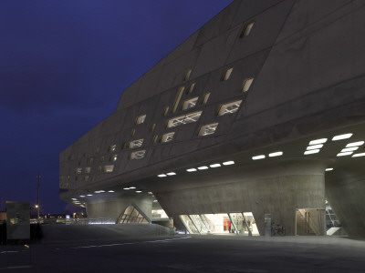 Phaeno Science Centre, Wolfsburg, 2005, Entrance Cone At Dusk, Zaha Hadid Architects by Richard Bryant Pricing Limited Edition Print image