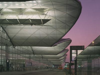 Hong Kong International Airport, Chek Lap Kok Exterior At Dusk, Architect: Foster And Partners by Richard Bryant Pricing Limited Edition Print image