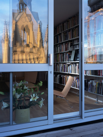 Flat In Bermondsey - Balcony Sliding Doors With Church Ferlection, Architect: Shideh Shaygan by Richard Bryant Pricing Limited Edition Print image