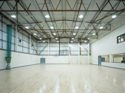 Bsix Sixth Form College, Hackney London, Sports Hall Interior, Ruddle Wilkinson Architects by Peter Durant Pricing Limited Edition Print image