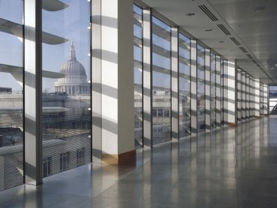 30 Gresham Street, The City Of London, Interior With View Of St. Pauls Cathedral by Richard Bryant Pricing Limited Edition Print image