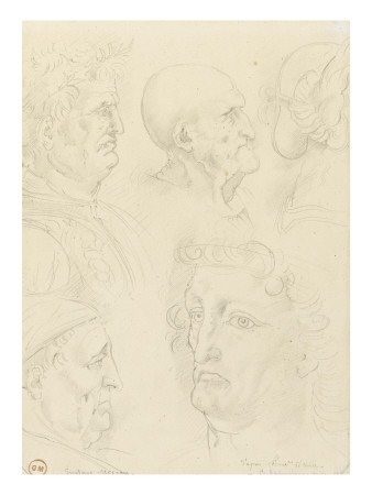 Copie D'apres Un Dessin De Leonard De Vinci (Etudes De Tetes, Bibliotheque Ambroisienne, Milan) by Leonard De Vinci Pricing Limited Edition Print image