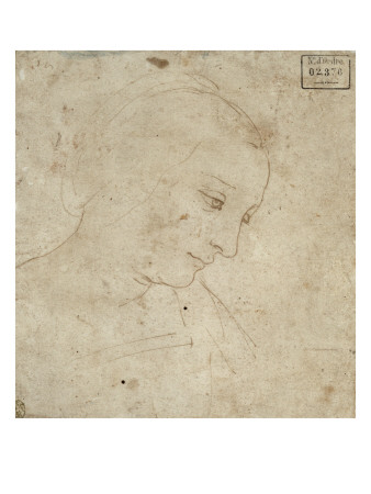Tete De Jeune Femme, De Profil A Droite by Leonard De Vinci Pricing Limited Edition Print image