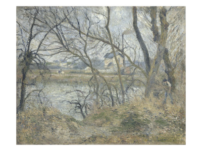 Bords De L'oise Pres De Pontoise, Temps Gris by Camille Pissarro Pricing Limited Edition Print image