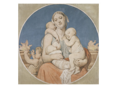 Carton Pour Les Vitraux De La Chapelle Saint Ferdinand : La Charite by Jean-Auguste-Dominique Ingres Pricing Limited Edition Print image