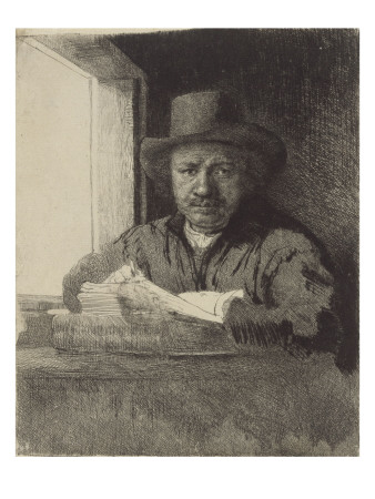 Autoportrait : Rembrandt Dessinant ; 1Er Etat by Rembrandt Van Rijn Pricing Limited Edition Print image