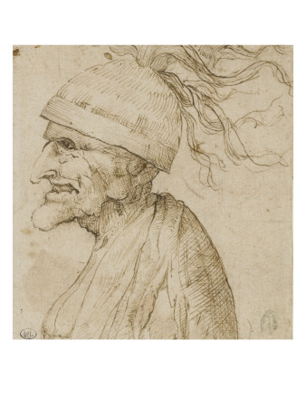 Etude D'une Tête De Vieillard Coiffée D'un Casque by Léonard De Vinci Pricing Limited Edition Print image