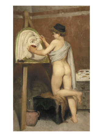 Jeune Peintre Peignant Un Masque Grec by Jules Joseph Lefebvre Pricing Limited Edition Print image