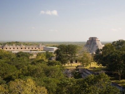 Nummery Quadrangel And Pyramid Of The Magician, Uxmal, Yucatan, Mexico by Julie Eggers Pricing Limited Edition Print image