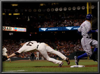 Texas Rangers V San Francisco Giants, Game 1: Aubrey Huff, Ian Kinsler by Jed Jacobsohn Pricing Limited Edition Print image